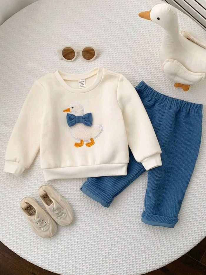Duck Sweatshirt & Cord Trouser Set